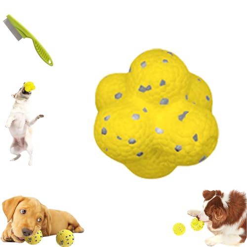 Yagerod The Mellow Dog Calming Ball, Calming Balls for Dogs, 2024 Latest Dog Balls for Aggressive Chewers, Dog Balls for Aggressive Chewers, Mellow Dog Emotional Support Ball (Yellow-B) von Yagerod