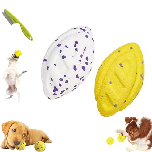 Yagerod The Mellow Dog Calming Ball, Calming Balls for Dogs, 2024 Latest Dog Balls for Aggressive Chewers, Dog Balls for Aggressive Chewers, Mellow Dog Emotional Support Ball (Yellow-E+White-E) von Yagerod