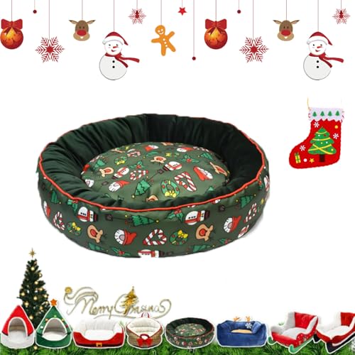 Yagerod Weihnachtsschlitten-Hundebett, Weihnachtshundebett, interessantes rotes Weihnachts-Katzen-Hundebett, weihnachtlich gestaltetes Haustierbett, waschbar und sehr langlebig (H) von Yagerod