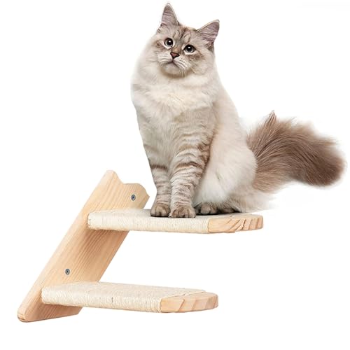 Hängematte Katze Kletterwand Katzen Katzenleiter: Katzenhängematte Wand zum Schlafen Spielen Tragkraft bis 7kg Wandelemente Katzen Liegeplatz Komfortable (Schritte) von Yahbrra