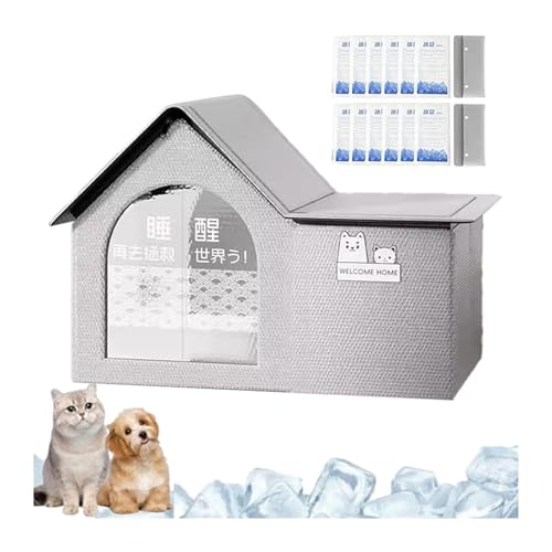 Yahbrra Katzenhaus für Draußen Winterfest Wasserdicht und Warm Faltbare Pet Tierheim für Katzen mit Abnehmbarem Kissen für Streuner Haustiere(L) von Yahbrra