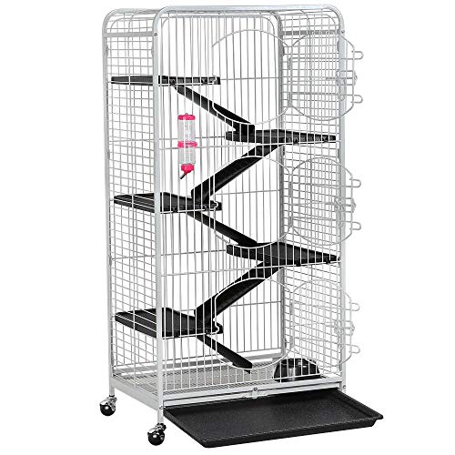 Yaheetech Nagervoliere Käfig für Erwachsene Ratten Kaninchen Frettchen Chinchillas 64 x 43,7 x 131,2 cm Weiß von Yaheetech