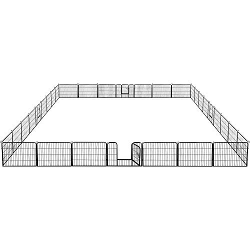 Yaheetech 32 eckig Welpenlaufstall Tierlaufstall Freigehege Welpenauslauf Hunde Laufstall je Panel 80 x 60 cm von Yaheetech