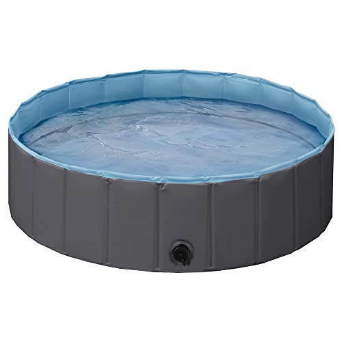 Yaheetech Hundepool Schwimmbad Hundeplanschbecken 100 cm/120 cm/140 cm/160 cm Hundebad Doggy Pool Haustierpool Katzenpool Wasserbad PVC-rutschfest mit Ablassventil von Yaheetech