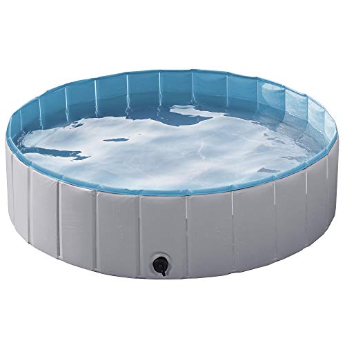 Yaheetech Hundepool Schwimmbad Hundeplanschbecken 100 cm/120 cm/140 cm/160 cm Hundebad Doggy Pool Haustierpool Katzenpool Wasserbad PVC-rutschfest mit Ablassventil von Yaheetech