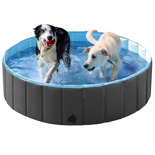 Yaheetech Hundepool für Hunde, Swimmingpool 100/120/140/160 x 30 cm, Hund Planschbecken Schwimmbecken, Faltbarer Pool Badewanne Wasserbecken, Klappbares Haustier-Duschbecken von Yaheetech