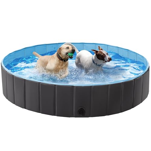 Yaheetech Hundepool für Hunde, Swimmingpool 100/120/140/160 x 30 cm, Hund Planschbecken Schwimmbecken, Faltbarer Pool Badewanne Wasserbecken, Klappbares Haustier-Duschbecken von Yaheetech