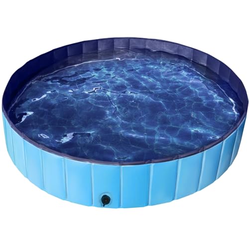 Yaheetech hundepool fur große Hunde, Doggy Pool, Katzenpool, Faltbares Pool, Hundebadewanne PVC-rutschfest 160X30 cm von Yaheetech