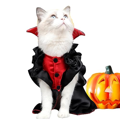 Yajexun Katzen-Halloween-Umhang,Halloween Kätzchen Cosplay Kleidung | Katzenbekleidung und Accessoires, für Vampirparty, Rollenspielparty, Halloween-Partys von Yajexun