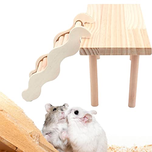 Yajimsa Hamster Step Kleintierspielzeug | Hamster Kletterspielzeug Holzleiterbrücke,Einfach zu montierendes Kleintier-Spielzeug-Set von Yajimsa