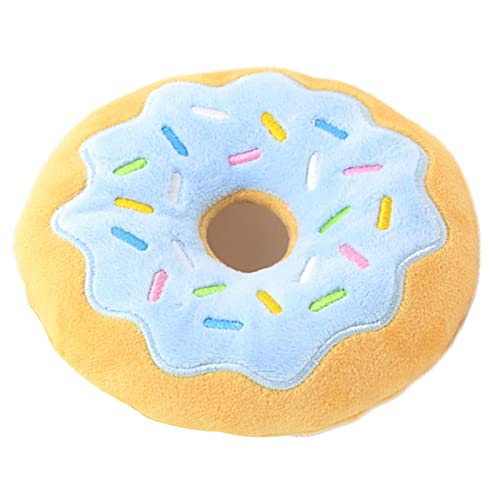 Yajimsa Quietschender Plüsch Donut für Hunde | Quietschende Plüschtiere für Hundewelpen,Plüsch-Baumwoll-Donut-Sound-Spielzeug, Welpen-Kauspielzeug-Haustierbedarf von Yajimsa