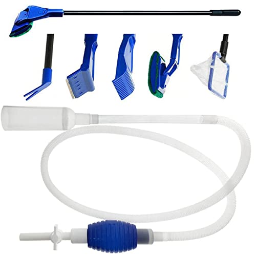 Aquarium-Reinigungsset für Aquarien, Kiesstaubsauger, 5-in-1 Aquariumreiniger und Siphon-Staubsauger für Wasserwechsel und Sandreiniger, Aquariumzubehör von Yamibobo