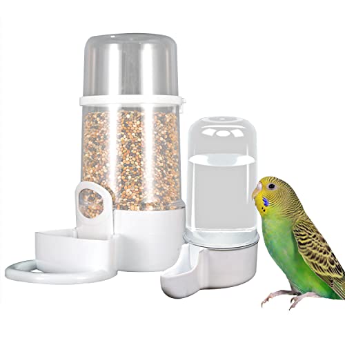 Automatischer Vogelkäfig-Futterspender für Vogelkäfige, Wasserflasche mit Clip, Sittich, Futterspender für Käfig, Flasche, Tasse, Schüsseln für Papageienkäfig, 2 Stück von Yamibobo