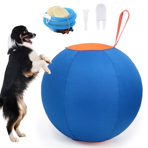 Herding Ball für Hunde, 43,2 cm großer Ball, interaktives Hundespielzeug für mittelgroße und große Hunde, komplettes Set, Hundeball mit Handpumpe, Pferdeball zum Spielen, Haustierballspielzeug mit von Yanchen
