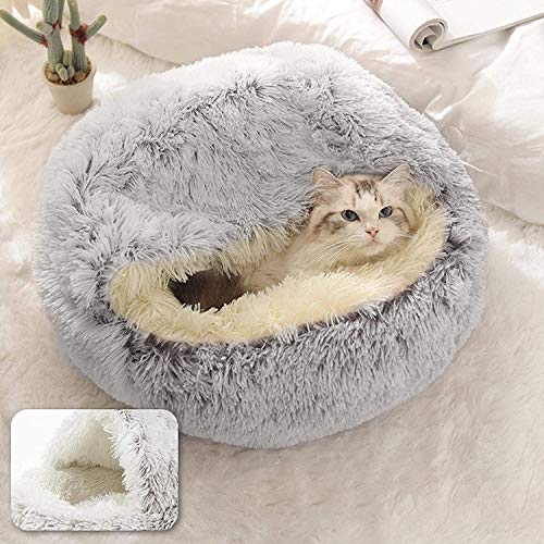 Haustier-Zelt Höhle Bett für Katzen Welpen, flauschig warmes Katzen-Schlafkissen, Indoor-Katzenbett, rutschfest, maschinenwaschbar, M-50 cm von Yanman