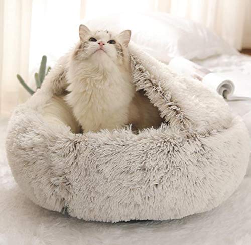 Haustierzelt Höhle Bett für Katzen Welpen, flauschiges warmes Katzenschlafkissen, Indoor-Katzenbett, rutschfest, maschinenwaschbar, S-40 cm von Yanman