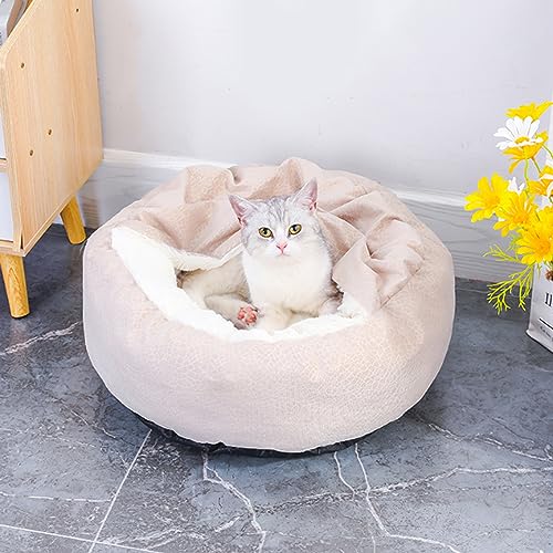 Katzenbett für Indoor-Katzen, kleine Hundebetten mit rutschfester Unterseite, wärmend, gemütlich, weich, waschbar, wasserdicht, flauschiges Kätzchenbett von Yanman