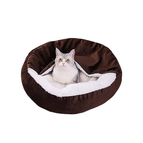 Katzenbett für Indoor-Katzen, kleine Hundebetten mit rutschfester Unterseite, wärmend, gemütlich, weich, waschbar, wasserdicht, flauschiges Kätzchenbett von Yanman