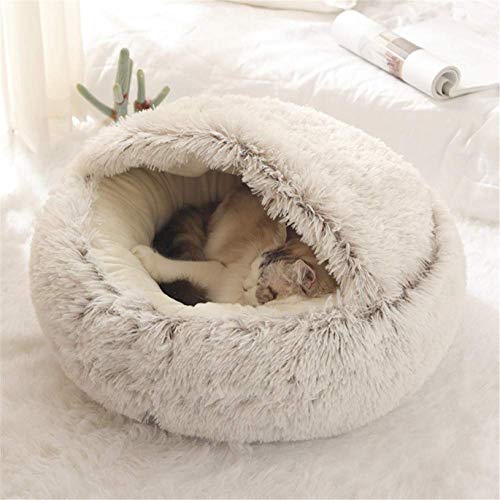 Yanman Katzenhöhle Katzen 2 in 1 Faltbar Katzenbett Pet Nest Schlafsack Haustier Flauschige Katzensofa Rund weiches Katzenkissen für Katzen/Welpen von Yanman