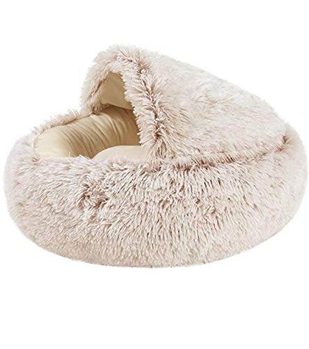 Yanman Katzenschlafsack Flauschig Winter Geschlossen Katzenbett, 40cm Weich Warm Katzensofa Schlafkissen rutschfest Tierbett, Haustierbett Betten für Katzen und Hunde,Waschbare von Yanman