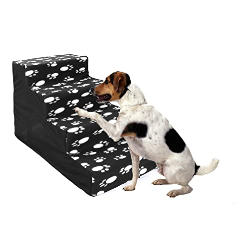 Yanman Langlebige Hundetreppe Faltbare Abnehmbare Haustiertreppe Tragbare Haustiertreppe Leiter 4 Stufen Haustierleiter Indoor Outdoor Hunde Katzentreppe Einfaches Klettern von Yanman