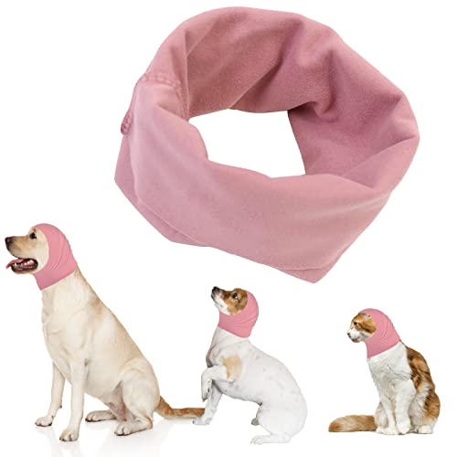 Hund Snood Hund Ohrenschützer für Hunde Gehörschutz Hund Hoodie für Hund Hals und Ohrenwärmer Hund Ohrenschützer Lärmschutz Haustier Snood für Hunde und Katzen (Rose, L) von Yanmucy