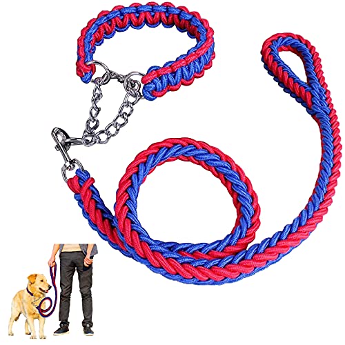 Hunde-Seil robuste Hundeleine gewebtes Halsband 8 Stränge geflochtene Leine Haustier-Spaziergänge Trainingseil Rutschfester Griff Halsband für kleine mittelgroße und große Hunde von Yanmucy