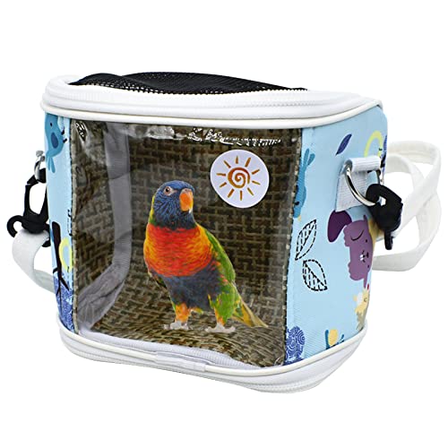 Papageien-Vogel Reisetasche,Bird Travel Cage, Portable Adjustable Travel Parrot Cage Breathable Pet Birds Bag Walking HikingTransport Bag for Bird Parrot Hamster Small Animals von Yanmucy