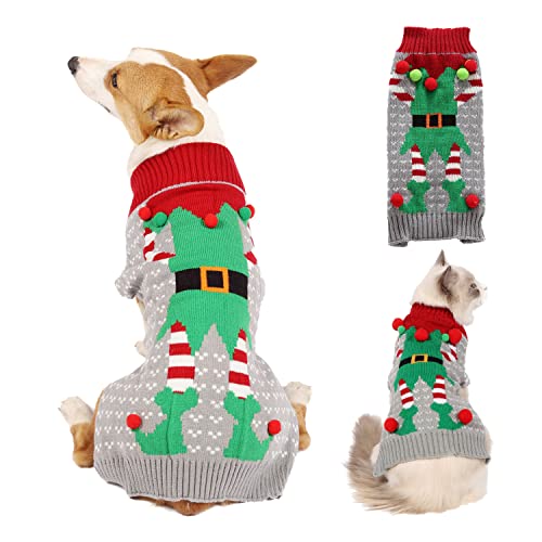 Weihnachten Hundepullover Strickpullover Haustier Hund Weihnachtspullover Weich Winter Hundepullover Mantel Haustier Xmas Sweater Kleidung Für Kleine Mittlere Große von Yanmucy