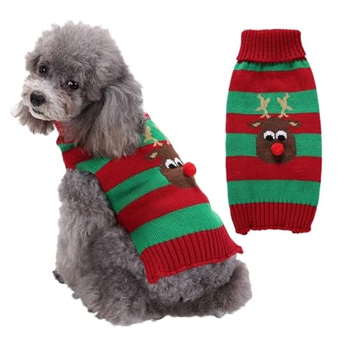 Weihnachten Hundepullover Strickpullover Haustier Hund Weihnachtspullover Weicher Winter Hundepullover Mantel Haustier Xmas Sweater Kleidung Für Kleine Mittlere von Yanmucy