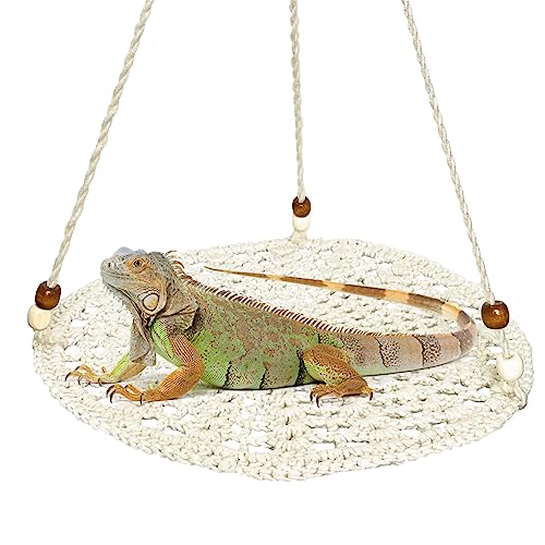 Yanmucy Bartdrachen-Hängematte, handgefertigt, Eidechse, Spielzeug, Reptilientank, Zubehör, ideal für Bartdrachen, Geckos, Chamäleon und andere Reptilien (Beige) von Yanmucy