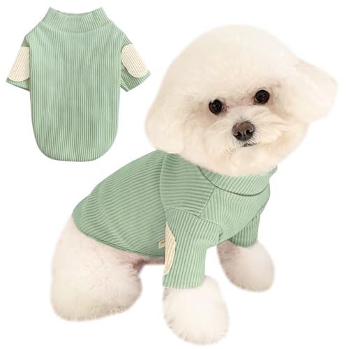 Yanmucy Hunde-Sweatshirt, Hundepullover, kleine Hunde, Kapuzenpullover, Hundekleidung für kleine Hunde, Katzen, Kätzchen, Mäntel, Hunde-T-Shirt, Hundepullover, Größe M (Grün, S) von Yanmucy