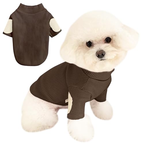 Yanmucy Hund Sweatshirt Hund Pullover Kleine Hunde Hoodie Hundekleidung für kleine Hunde Katzen Kätzchen Mäntel Hund t Shirt Hundepullover Mittlere Größe (Kaffee, M) von Yanmucy