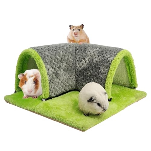 Yanmucy Meerschweinchen-Tunnelhaus, abnehmbares Kaninchenversteck Meerschweinchen, Versteckspielzeug, Kleintier-Tunnel und versteckt Rattenkäfig-Zubehör für Kaninchen, Chinchilla, Frettchen, Hamster, von Yanmucy