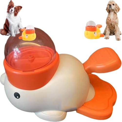 2-in-1 Dog Interactive Slow Feeder Food Puzzle Toy, Duck-Shaped Treat Dispenser for Small & Medium Dogs, Durable Anti-Gulping Bowl Reduces Bloating,Promotes IQ Training & Healthy Eating (White) von Yanobia