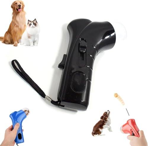 Yanobia Cat Treat Guns Shooter, Pet Treat Launchers for Cat Dog, Interactive Snack Shooter and Food Catapult, Handheld Pet Feeding Toys for Dog Cat Exercise Training (Black) von Yanobia