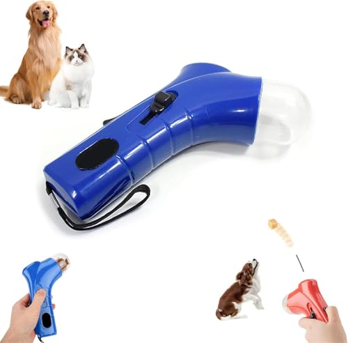 Yanobia Cat Treat Guns Shooter, Pet Treat Launchers for Cat Dog, Interactive Snack Shooter and Food Catapult, Handheld Pet Feeding Toys for Dog Cat Exercise Training (Blue) von Yanobia