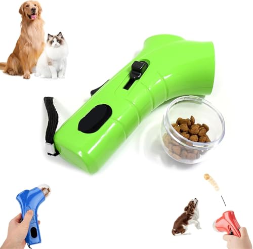 Yanobia Cat Treat Guns Shooter, Pet Treat Launchers for Cat Dog, Interactive Snack Shooter and Food Catapult, Handheld Pet Feeding Toys for Dog Cat Exercise Training (Green) von Yanobia