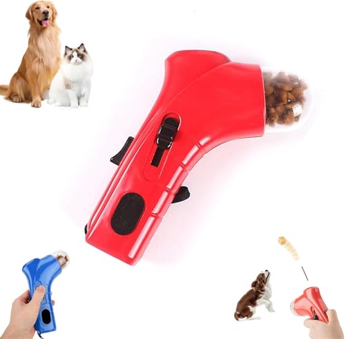 Yanobia Cat Treat Guns Shooter, Pet Treat Launchers for Cat Dog, Interactive Snack Shooter and Food Catapult, Handheld Pet Feeding Toys for Dog Cat Exercise Training (Red) von Yanobia