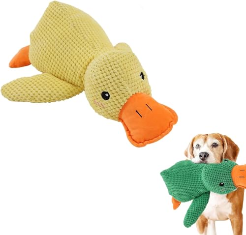 Yanobia Zentric Quack-Quack-Ente Hundespielzeug, Zentric Hundespielzeug, Quackende Ente Spielzeug für Hund mit echtem Quack-Sound, Quietschendes Hundespielzeug, interaktives Spielzeug, Hund Stofftiere von Yanobia