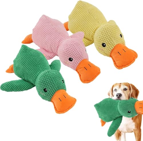 Yanobia Zentric Quack-Quack-Ente Hundespielzeug, Zentric Hundespielzeug, Quackende Ente Spielzeug für Hund mit echtem Quack-Sound, Quietschendes Hundespielzeug, interaktives Spielzeug, Hund Stofftiere von Yanobia