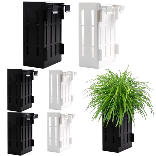 Aquariumpflanzenhalter 6pcs Hohlfischtankpflanzenhalter Hydroponic Aquarium Pflanzer mit hängenden Haken 3x2x5 pp schwere Aquariumpflanztöpfe, Fischtankpflanzenhalter von Yaoliucp