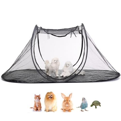 Haustierzelt Outdoor Haustiergehäuse Zelt Faltbares Garten Katzenzelt Mesh Hund Camping Zelt für die Gartenterrasse im Sommer 120 x 63 x 50 cm, Haustiergehäusezelt von Yaoliucp