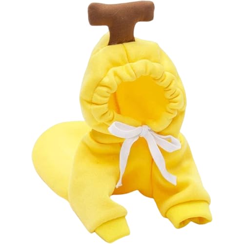 Yaoliucp Hoodie für Hunde, niedliche Bananen -Hoodies für Hunde weiche und Bequeme Vlies Hundehochie für kleine Hunde mit Hut & Zeichnen Seil kaltes Wetter Haustierkostüm für kleine Hund von Yaoliucp