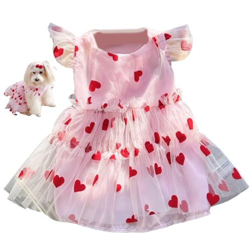 Hundekleid Hundekleidung für kleine Hunde Mädchen, Kleid, süßer Herzdruck Tüll Welpe, atmungsaktivem Rock für Gewicht 2, 5-4 kg Haustier Hundekleid Hundekleidung für kleine Hunde Mädchen, Kleid, süßer Herzdruck Tüll Welpe, atmungsaktivem Rock für Gewicht 2, 5-4 kg Haustier von Yaoliucp
