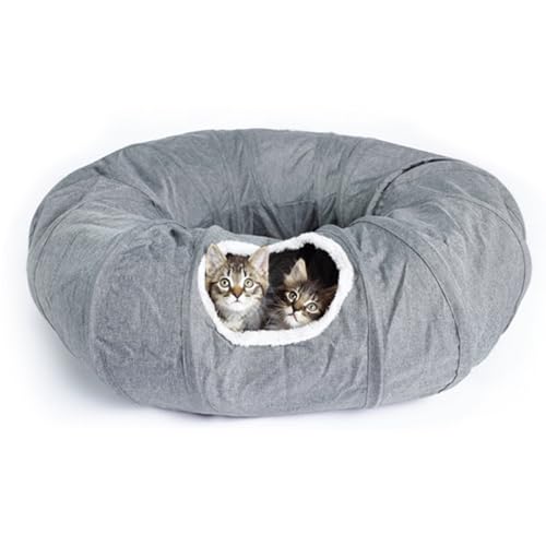 Katzen-Tunnelbett 38x11 Zoll Anti-Kratzer statisch-freier Katzen-Donut-Tunnel mit 67 '' Langer Tunnel faltbares Katzentunnelbett für Innenkatzen, Donut-Katzenbett von Yaoliucp