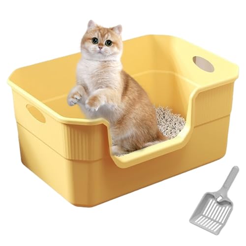 Katzenstreubox, 19,7x13.8x8,7 Zoll Müllbox, obere, hochseitige Kätzchen -Kätzchen -Katze mit Schaufel und Griff, einfach zu reinigende tragbare Kitty -Katzentoilette für Innenkatzen von Yaoliucp