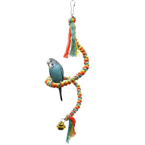 Yaoliucp Papageienspielzeug 39.4 '' Engagierende Spiralwatte -Bird -Seilstange mit charmant von Yaoliucp