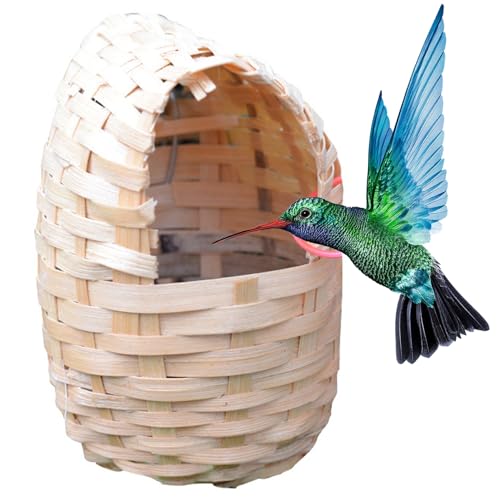 Yaoliucp Vogelnest, 6x3.9x4.3 Hanges Vogelhaus Bambus gewebtes Hummingbird House atmungsaktiv von Yaoliucp