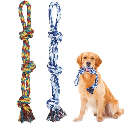 Yaoliucp 2pcs Hundeseilspielzeug 20,5 x 2,4 Zoll schweres Seilspielzeug für Hunde, unzerstörbarer Hundekauenspielzeug, War Hundespielzeug für große und mittlere Hunde von Yaoliucp